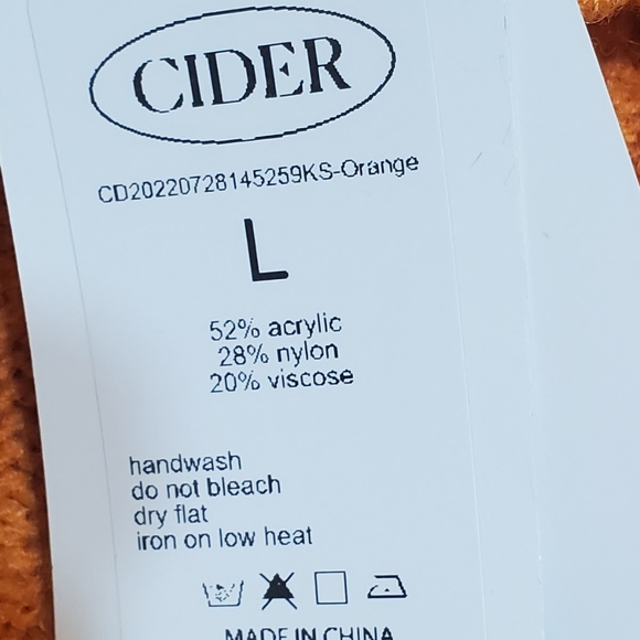 Cider Orange, Cream, And Brown Knit Sweater. Sz L NWT - Picture 2 of 6